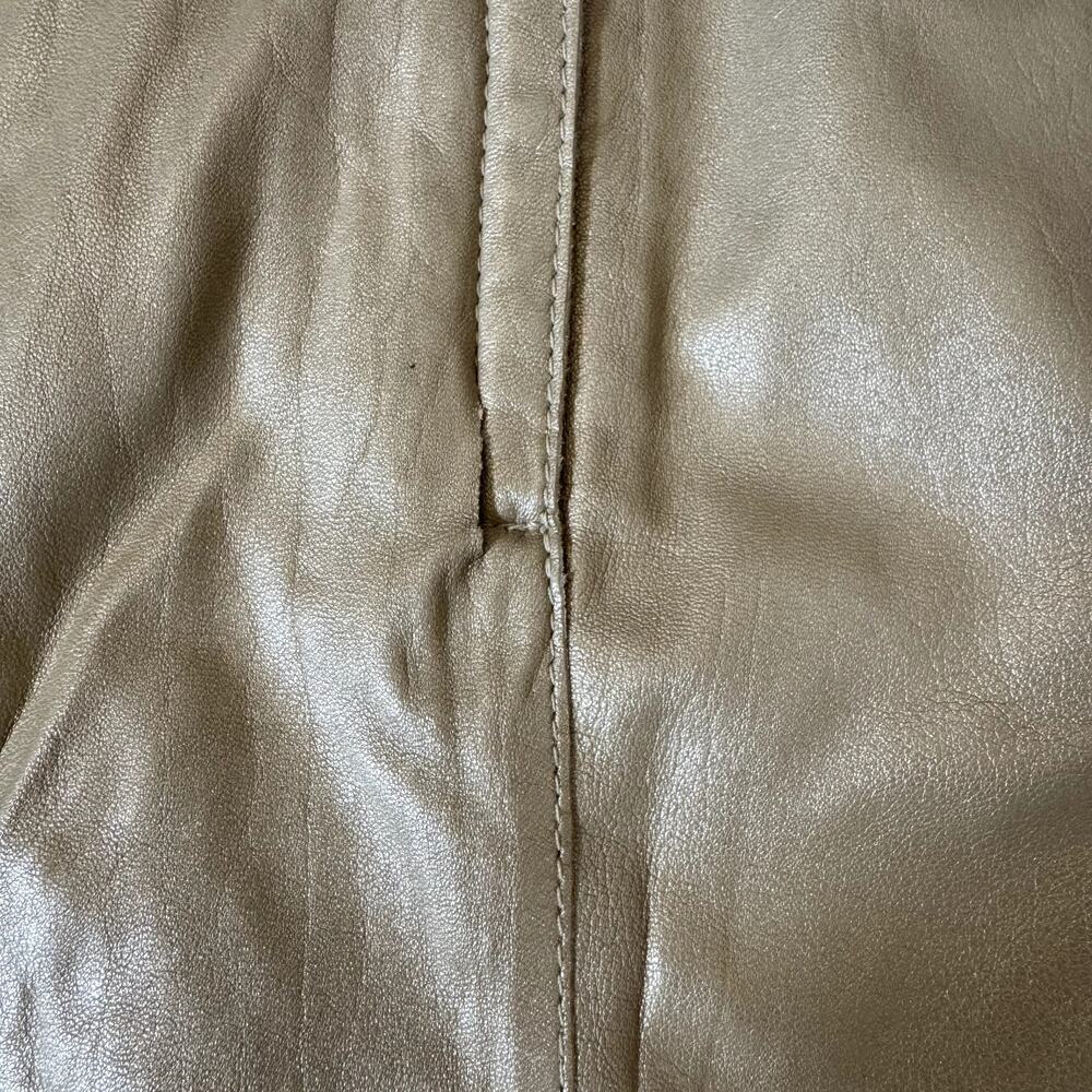 Vintage Y2K Leather Gold Yellow BEBE Knee-Length Skirt Size 8 - Picture 6 of 7